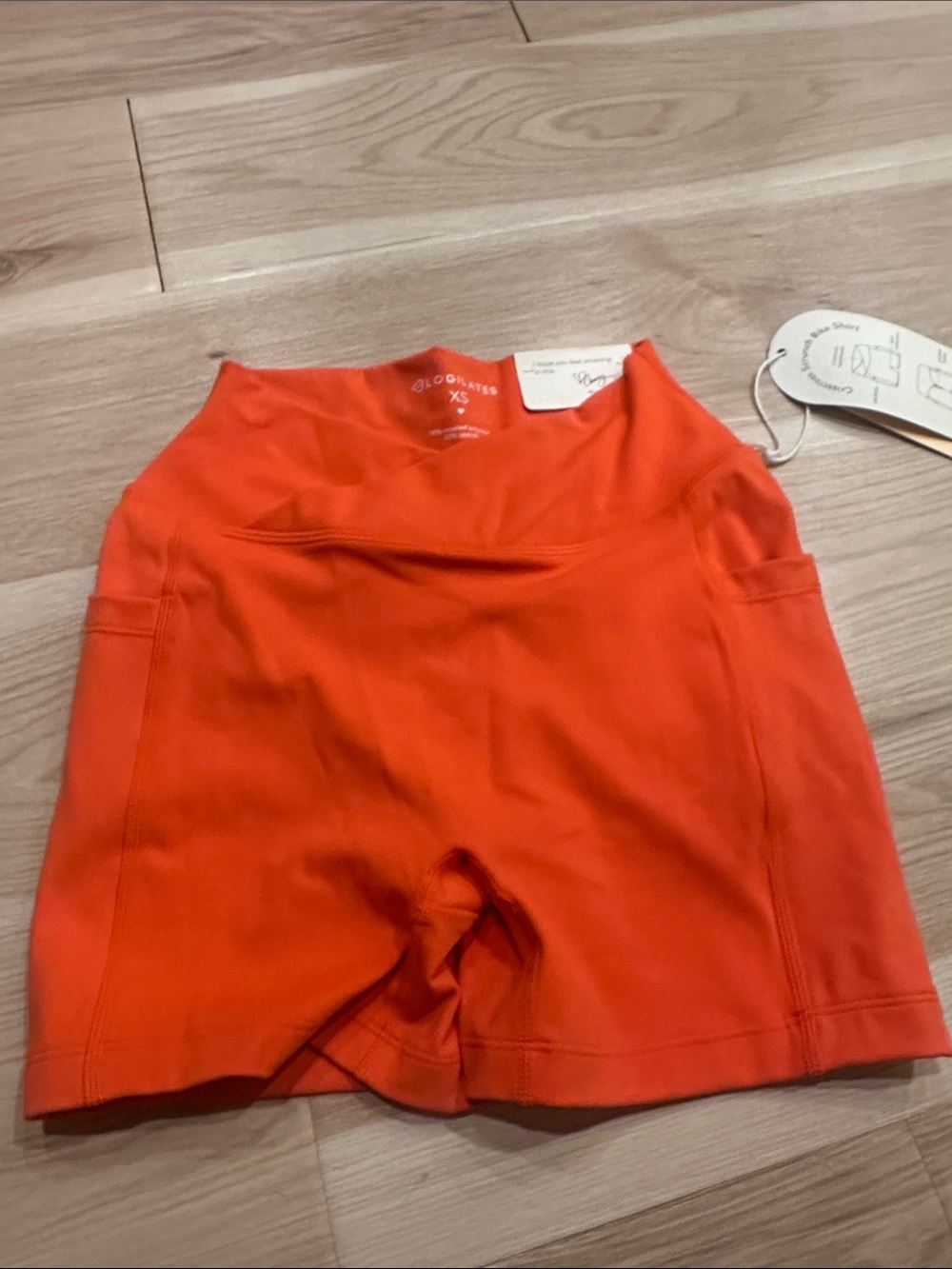 BLOGILATES High-Rise Orange Bike Shorts with Supportive Waistband